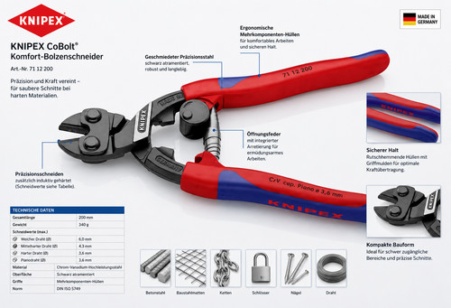 Knipex cobolt bolzenschneider - cobolt,